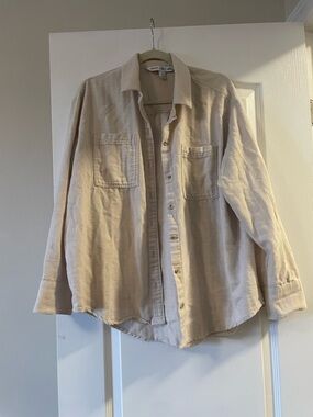 Women’s Casual Beige Button-Up Shirt